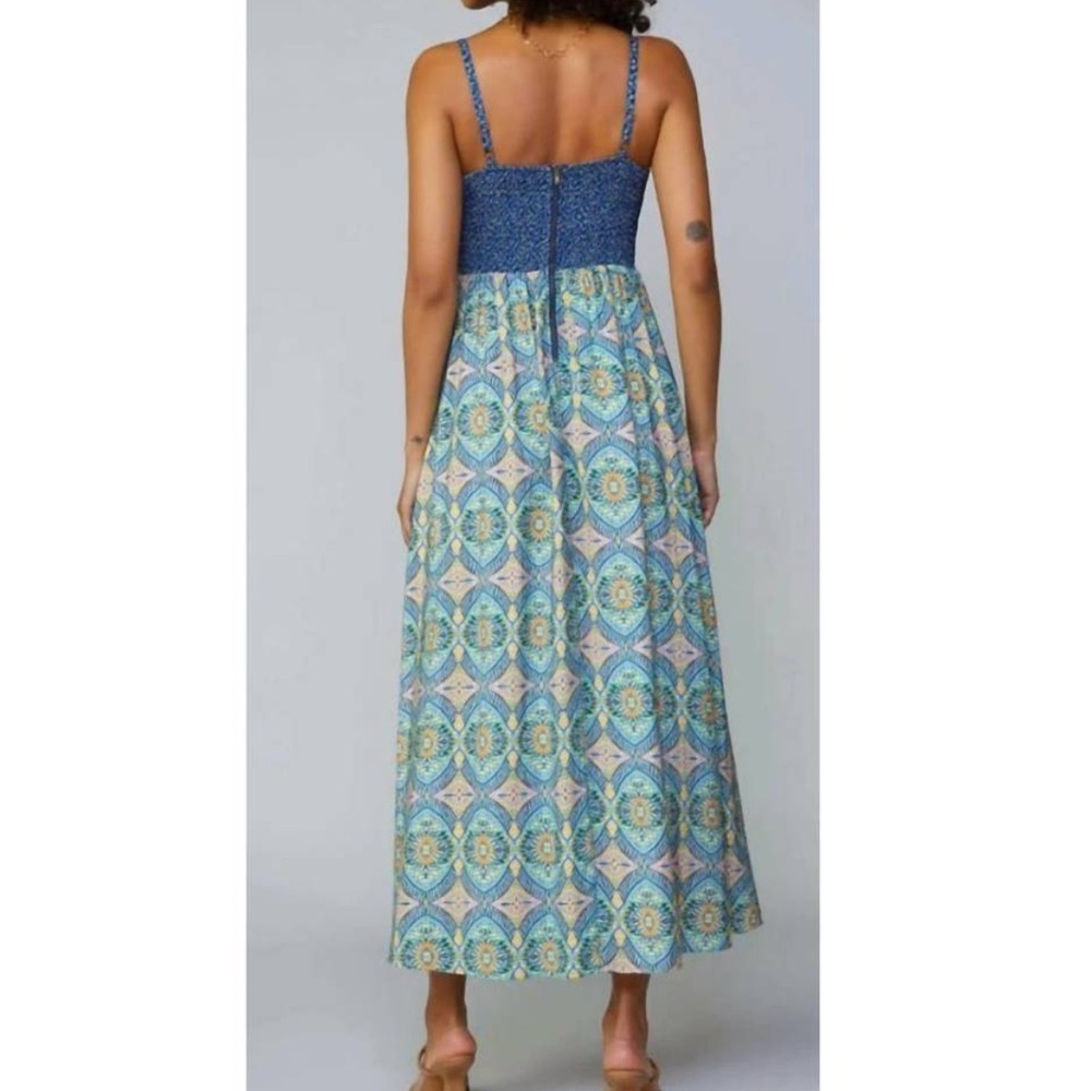 NWT Current Air Quilted Top Maxi Dress in Navy Multi Size Medium - Picture 3 of 14